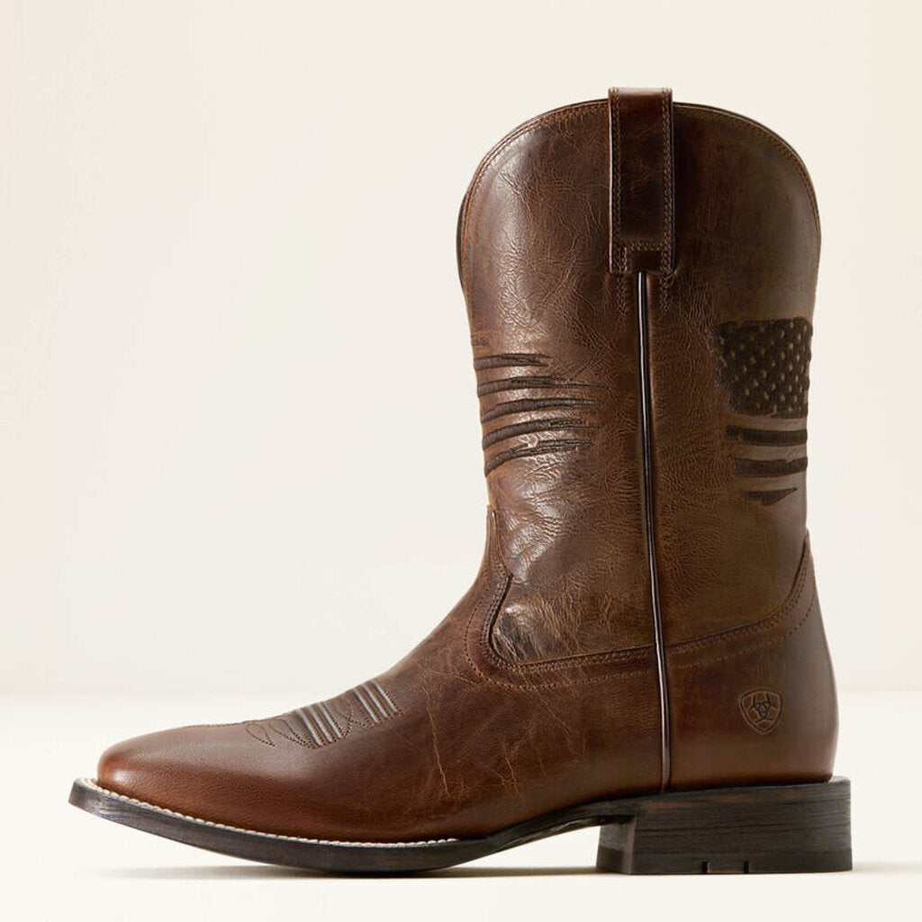 10029699 MENS CIRCUIT PATRIOT COWBOY BOOT WEATHERED TAN